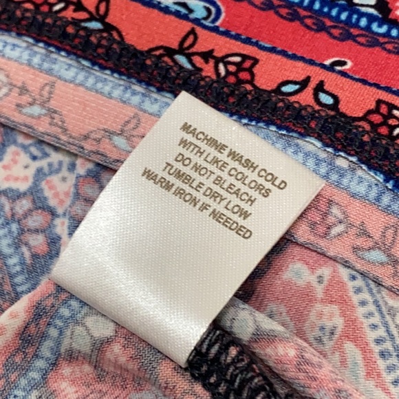 DressBarn navy & pink coral paisley top - Sz XL - Picture 8 of 10